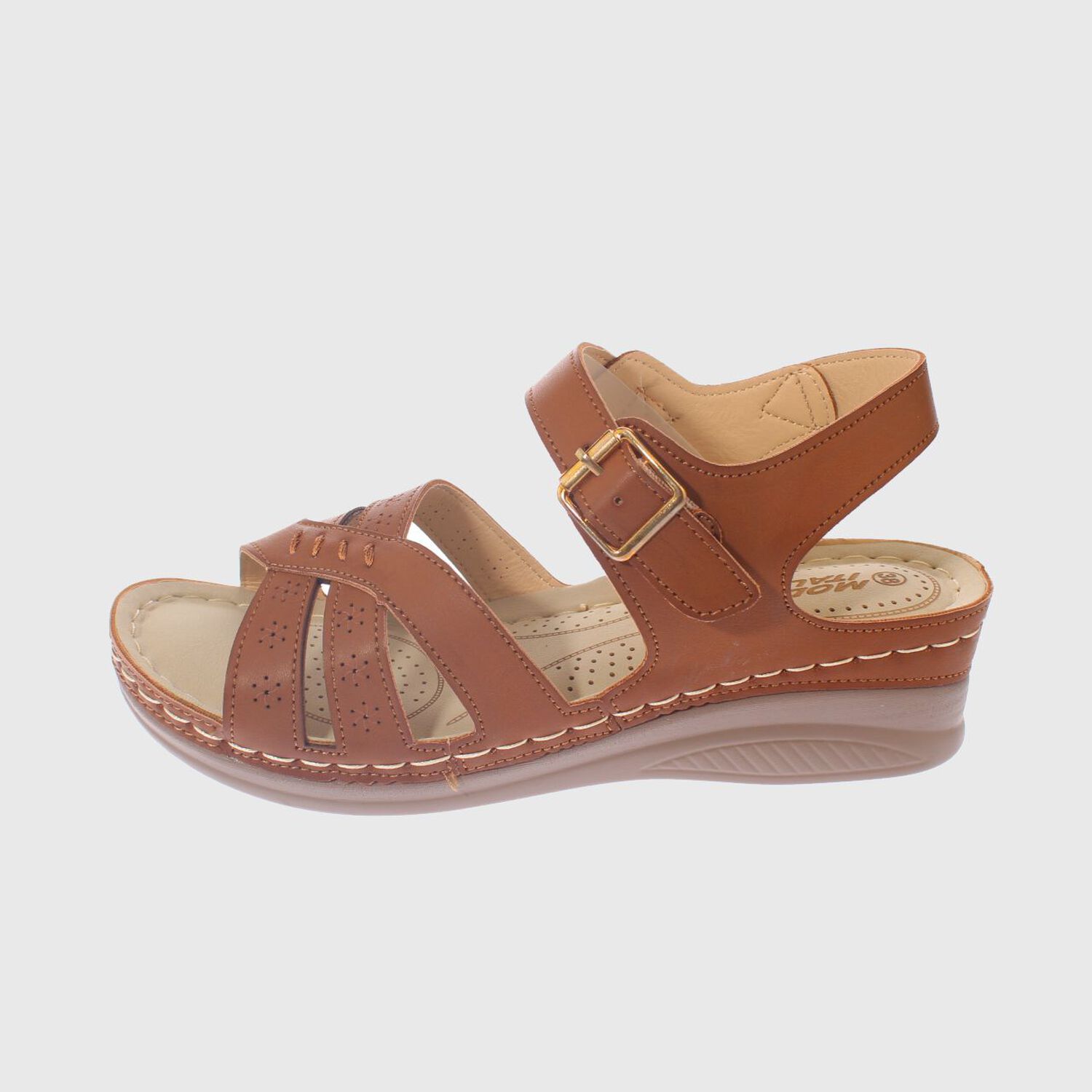 Sandalia Confort Camel Modelo Italiano Art. 5ask76604camel image number 1.0